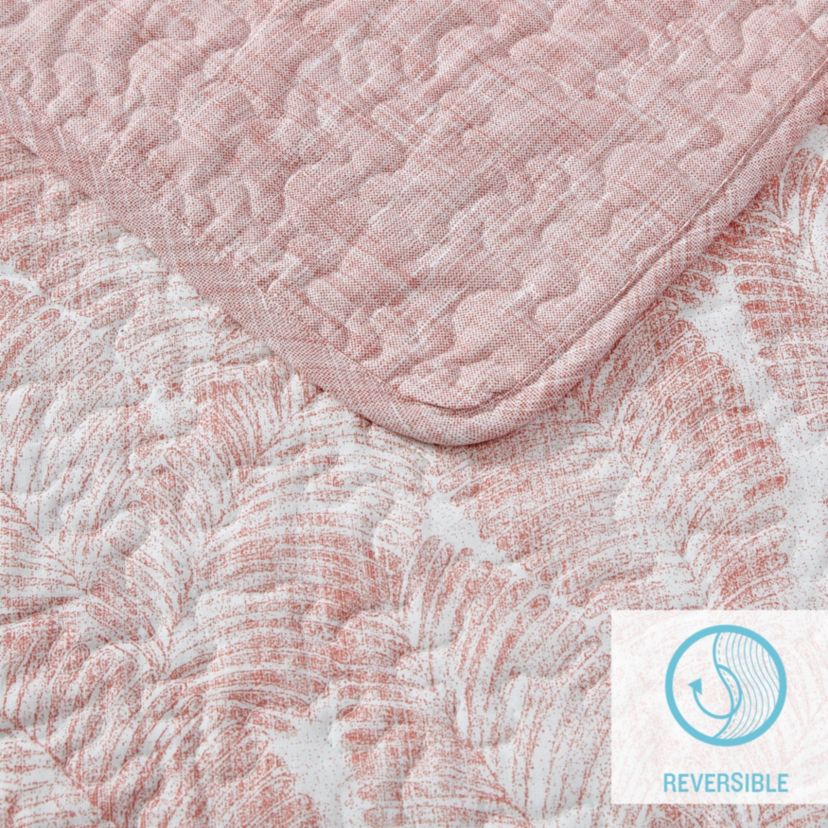 Distressed Water Leaves Cotton Quilt-Sham Set
