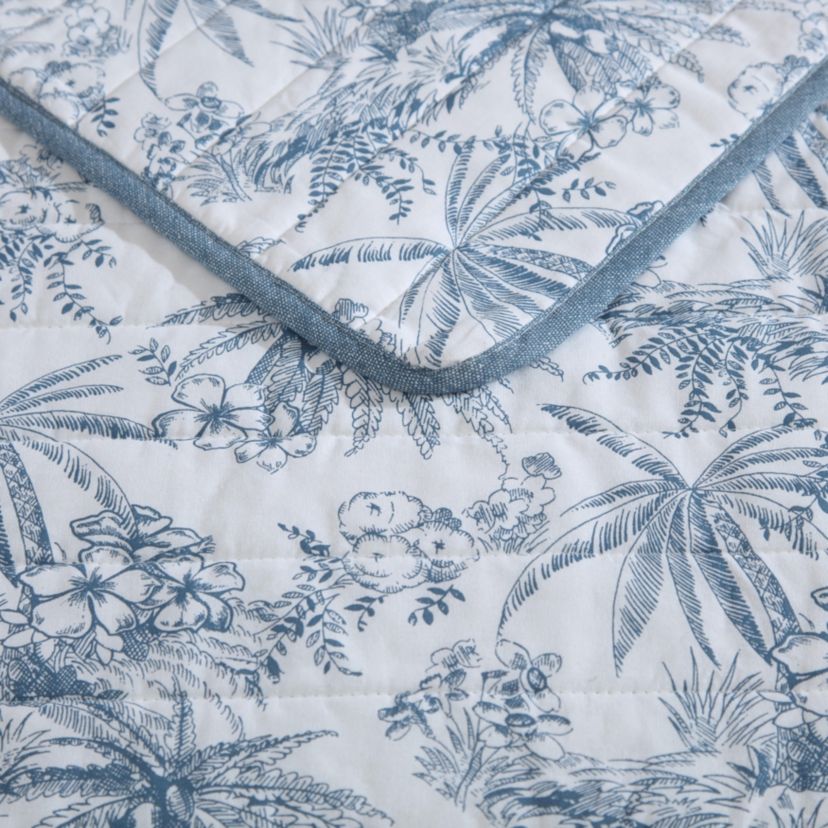 Pen And Ink Palm 100% Cotton Quilt-Sham Set