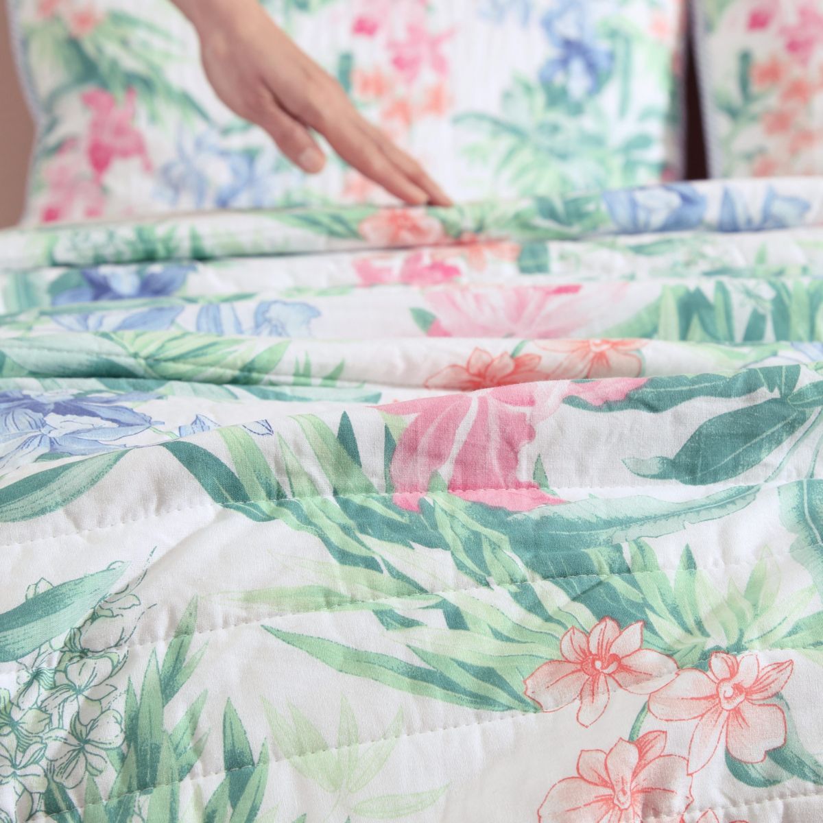 Island Orchid 100% Cotton Quilt-Sham Set