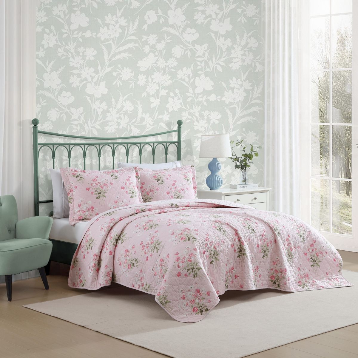 Veronicas Bouquet 100% Cotton Quilt-Sham Set