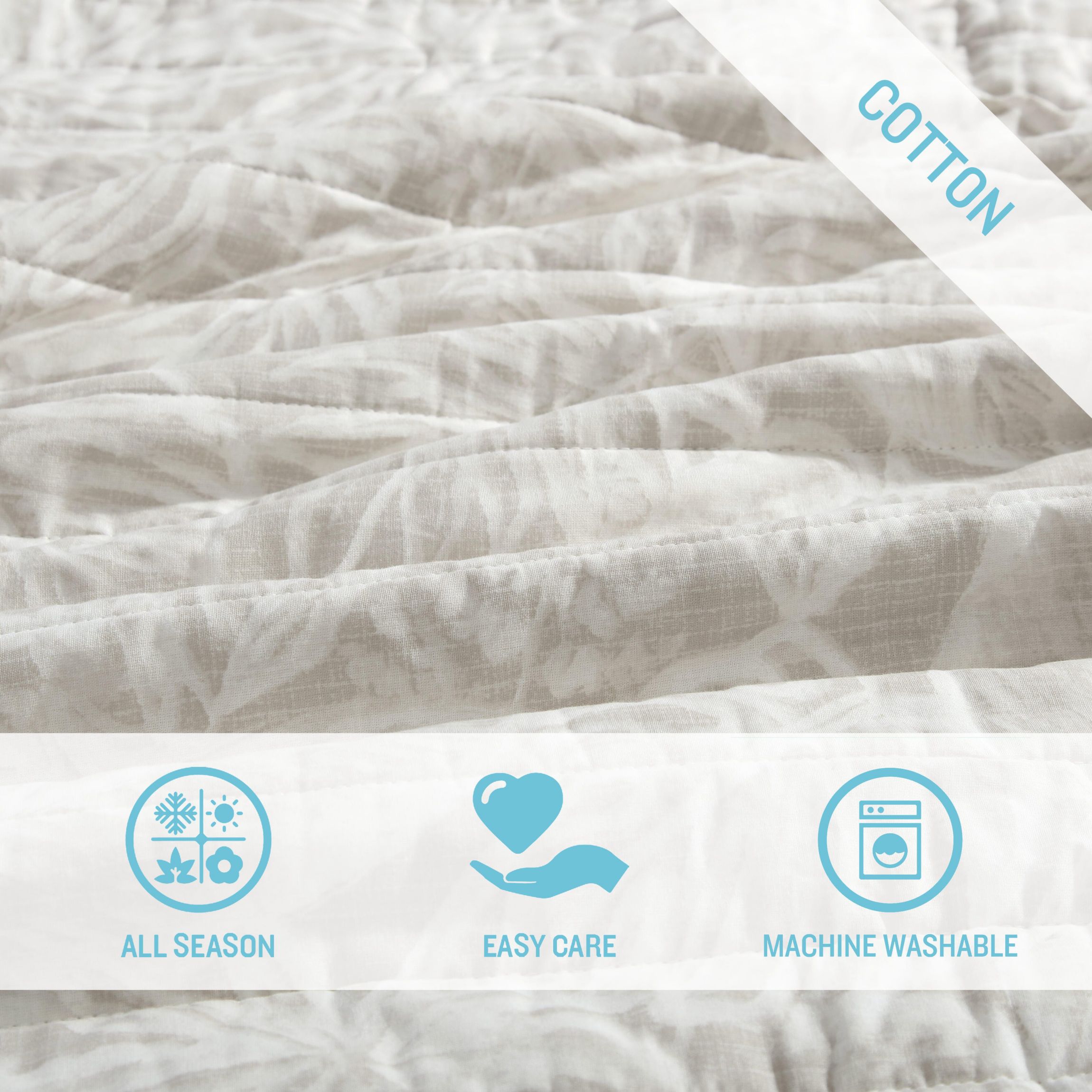 Ocean Deep 100% Cotton Quilt-Sham Set