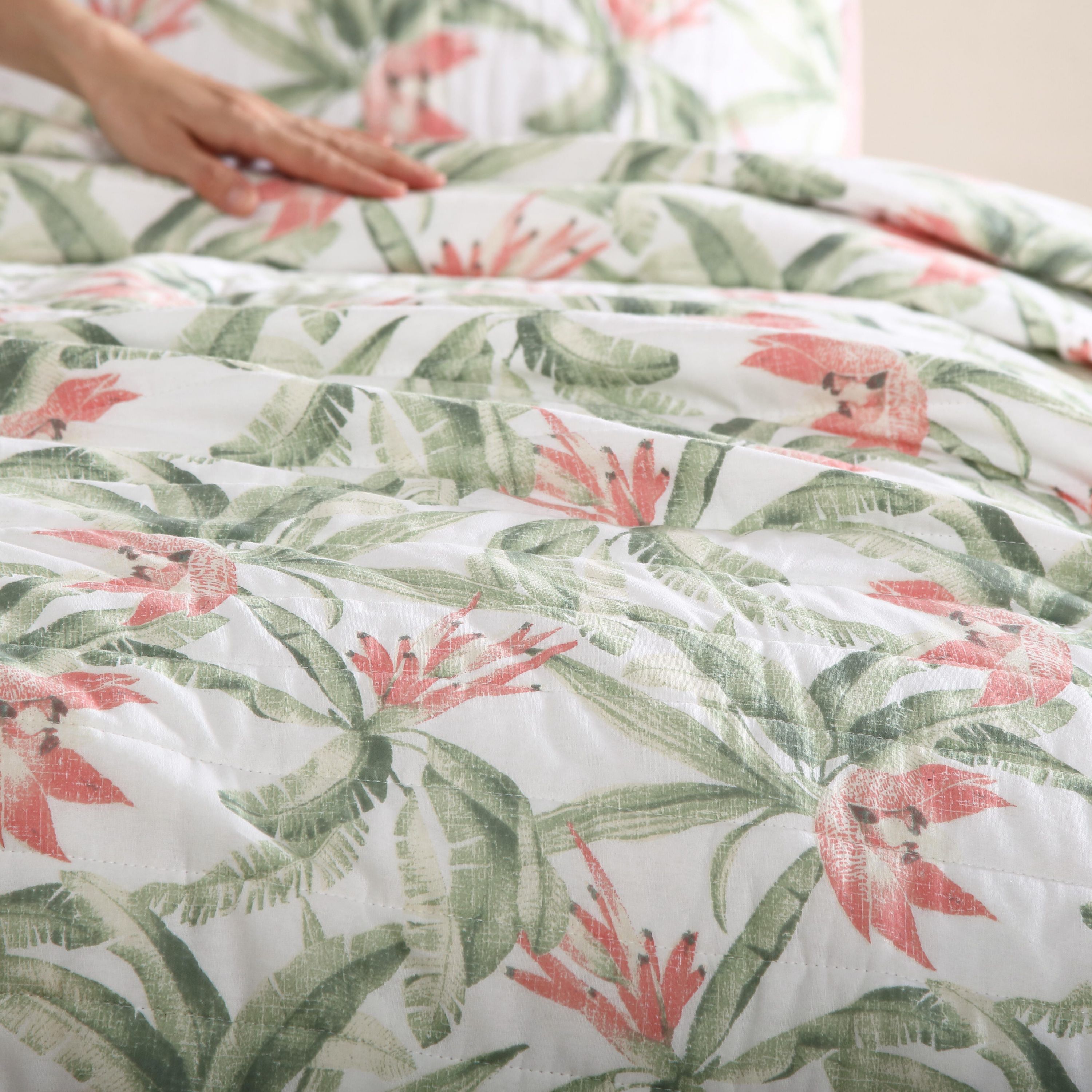 Acapulco Palms 100% Cotton Quilt-Sham Set