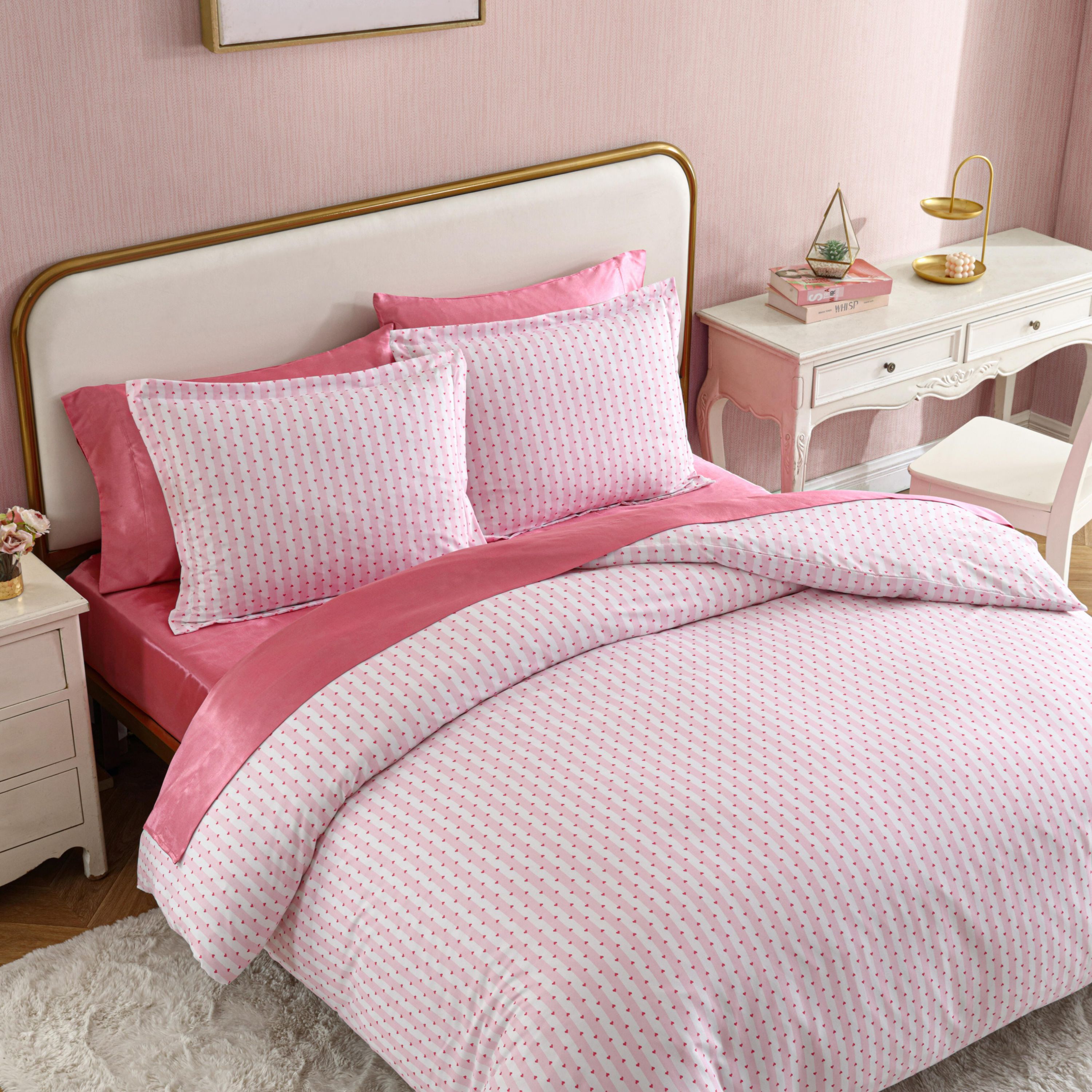 Wonderland Stripe Microfiber Duvet Cover Set