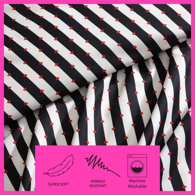 Wonderland Stripe Microfiber Duvet Cover Set