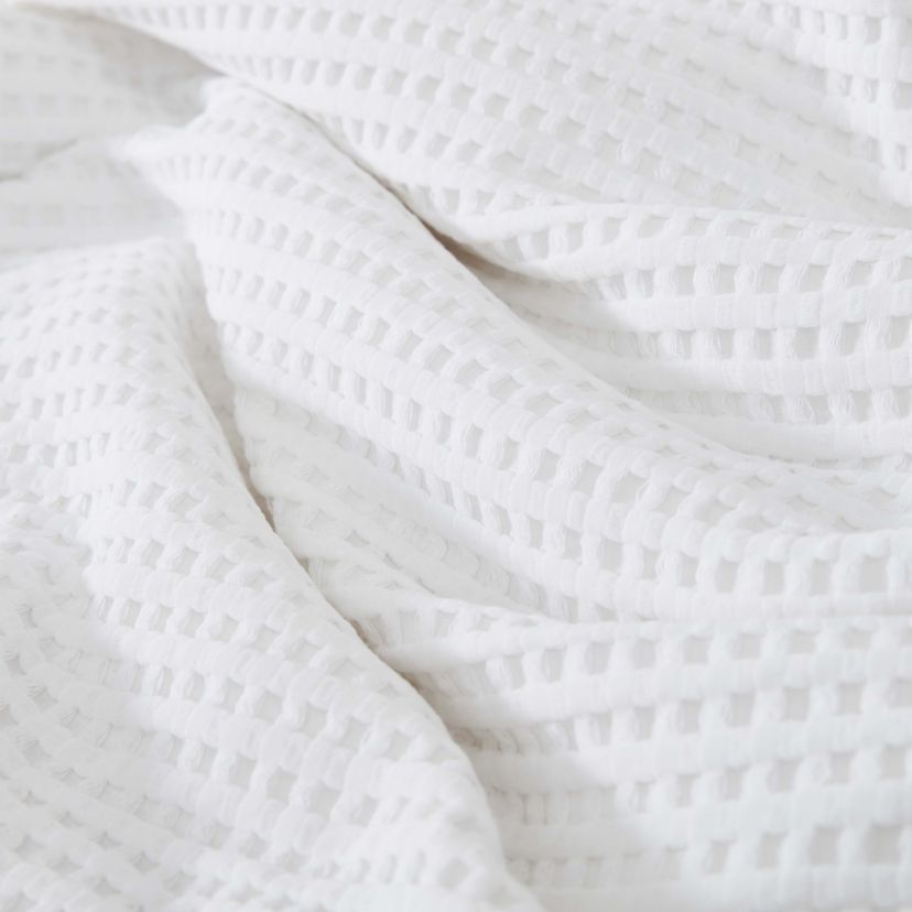 Solid Waffle Microfiber Duvet Cover Set