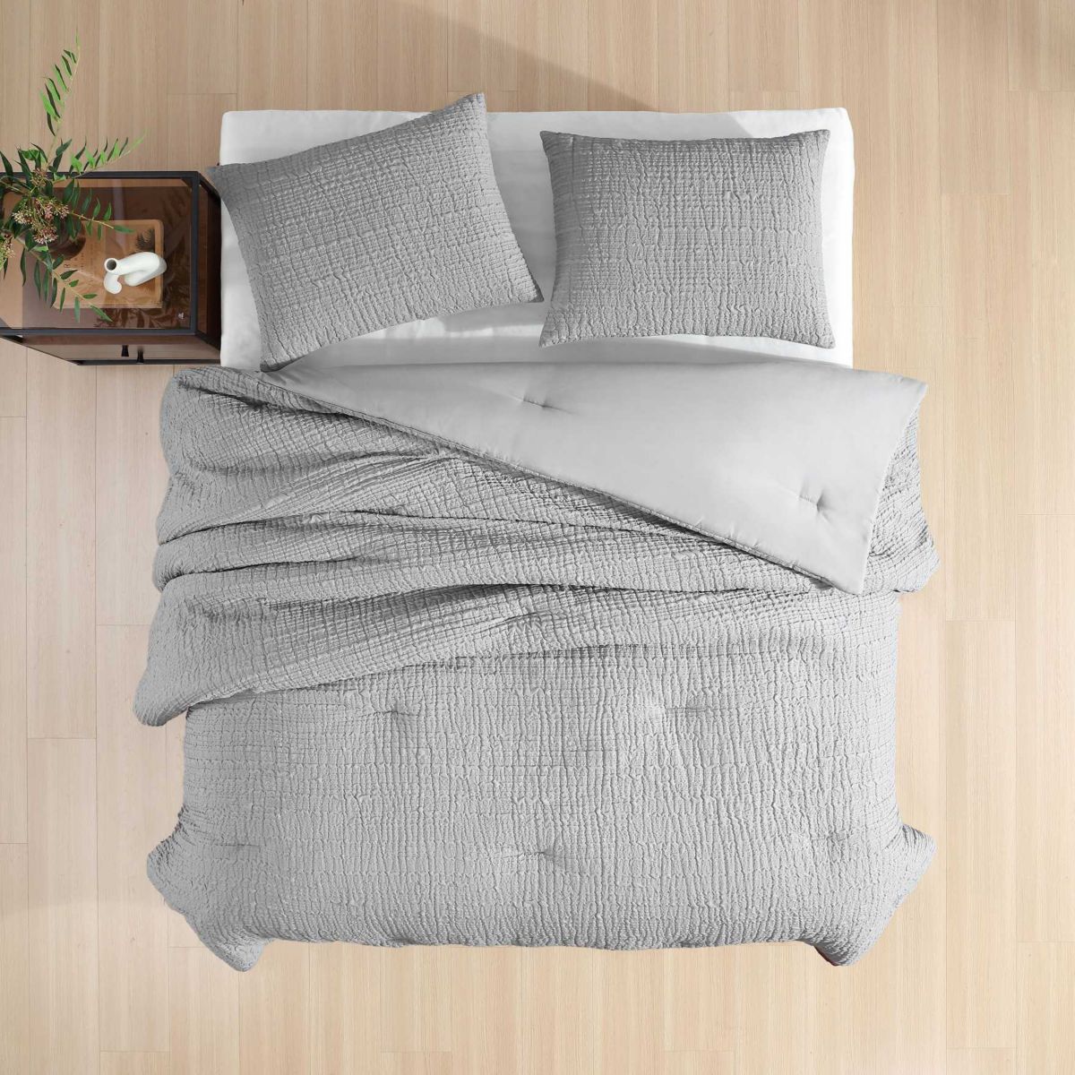 Serenity Wavy Lines Microfiber Duvet Cover Set