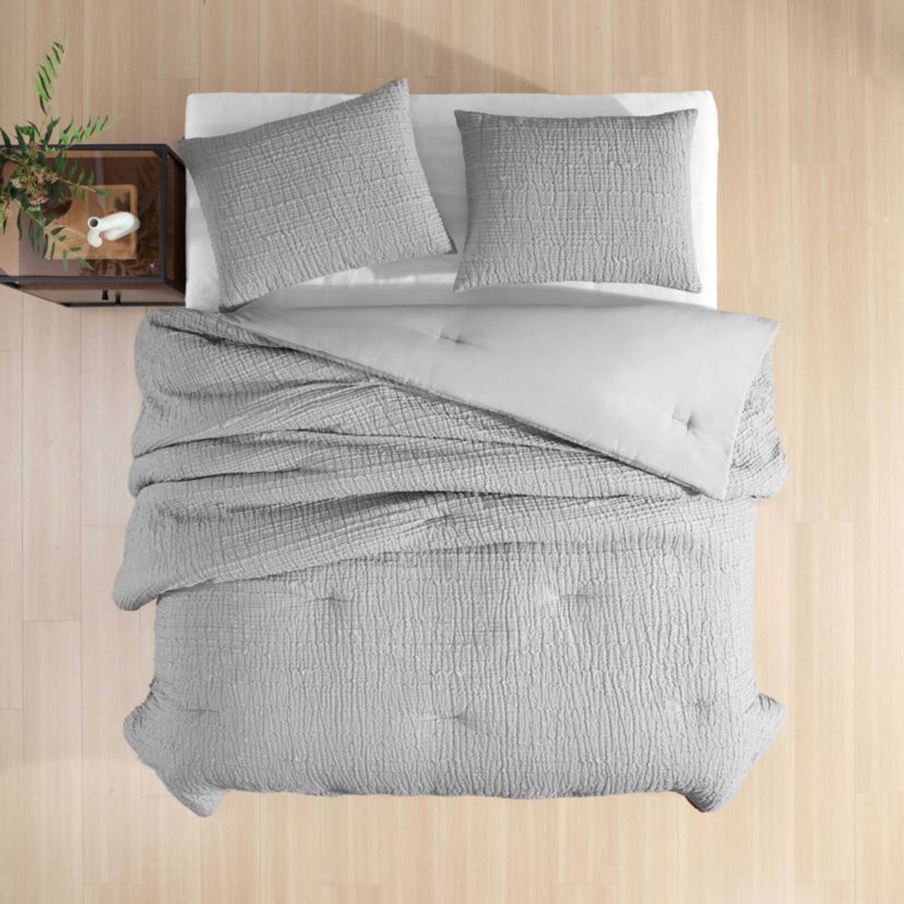 Serenity Wavy Lines Microfiber Duvet Cover Set