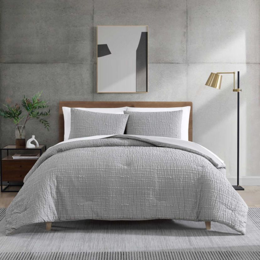 Serenity Wavy Lines Microfiber Duvet Cover Set