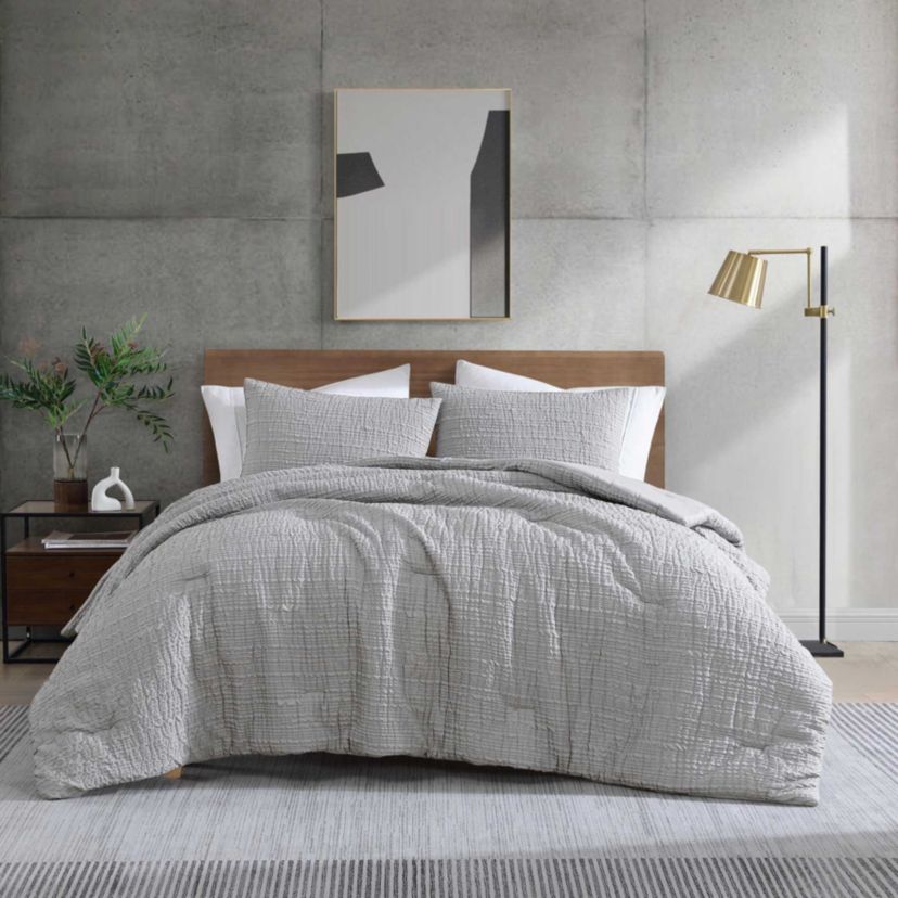 Serenity Wavy Lines Microfiber Duvet Cover Set