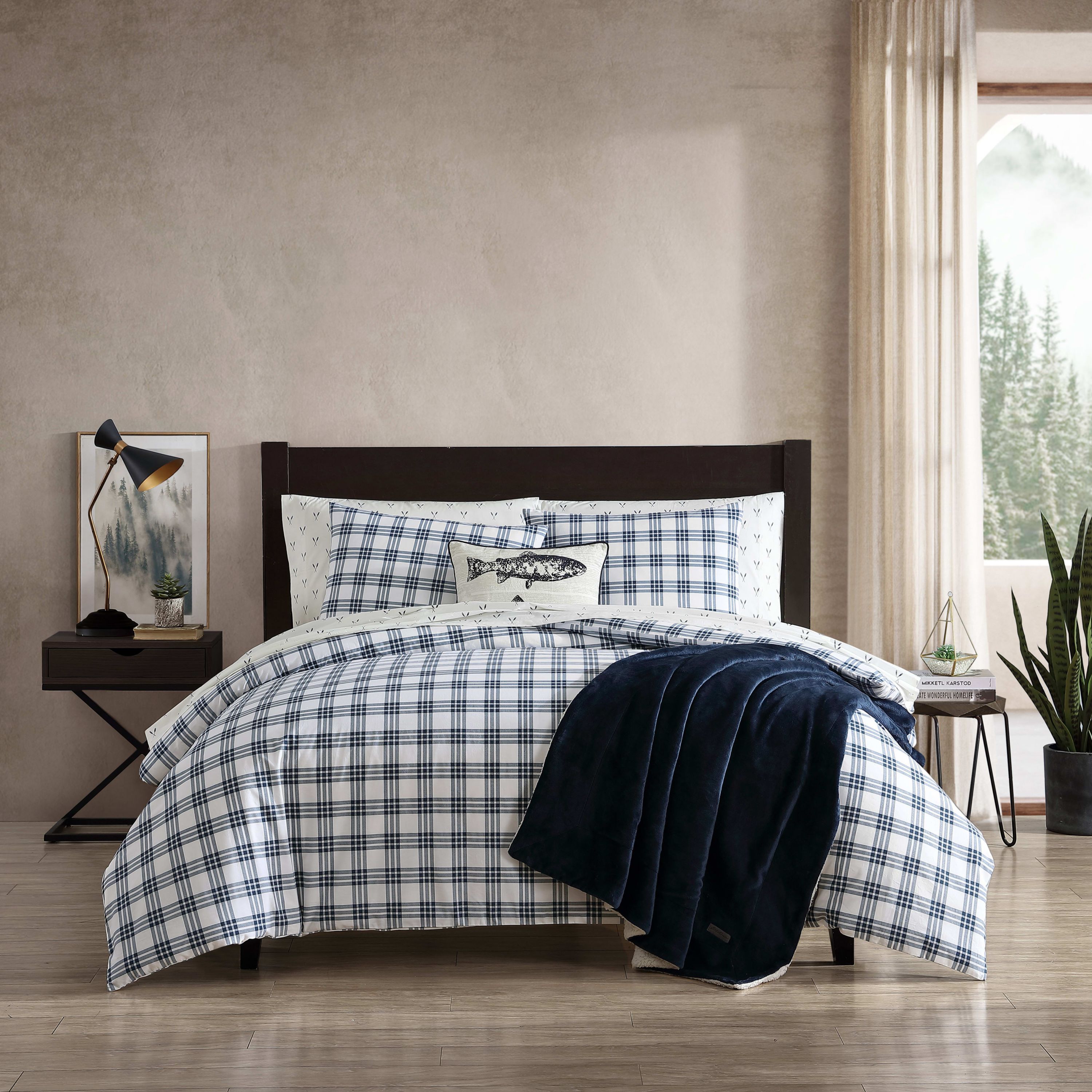 Basic Plaid 100% Cotton Duvet Cover Set