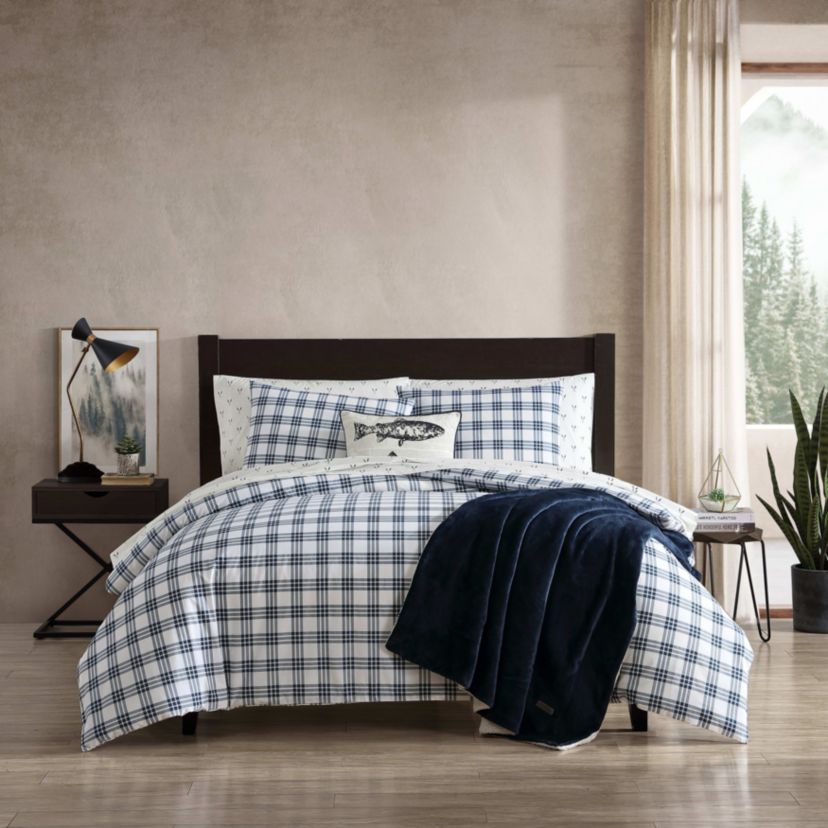 Basic Plaid 100% Cotton Duvet Cover Set