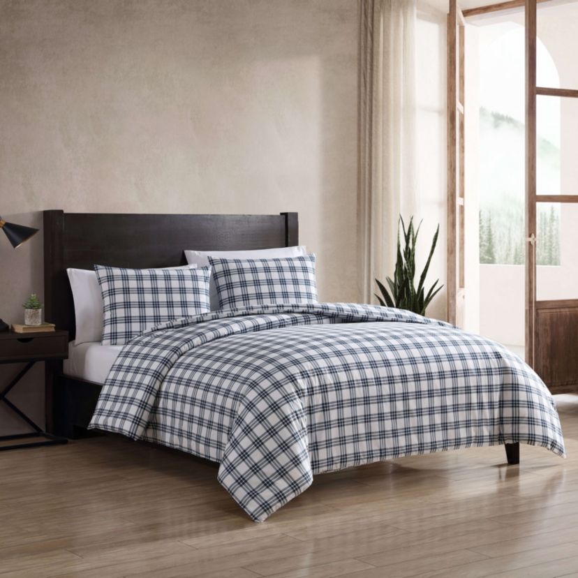 Basic Plaid 100% Cotton Duvet Cover Set