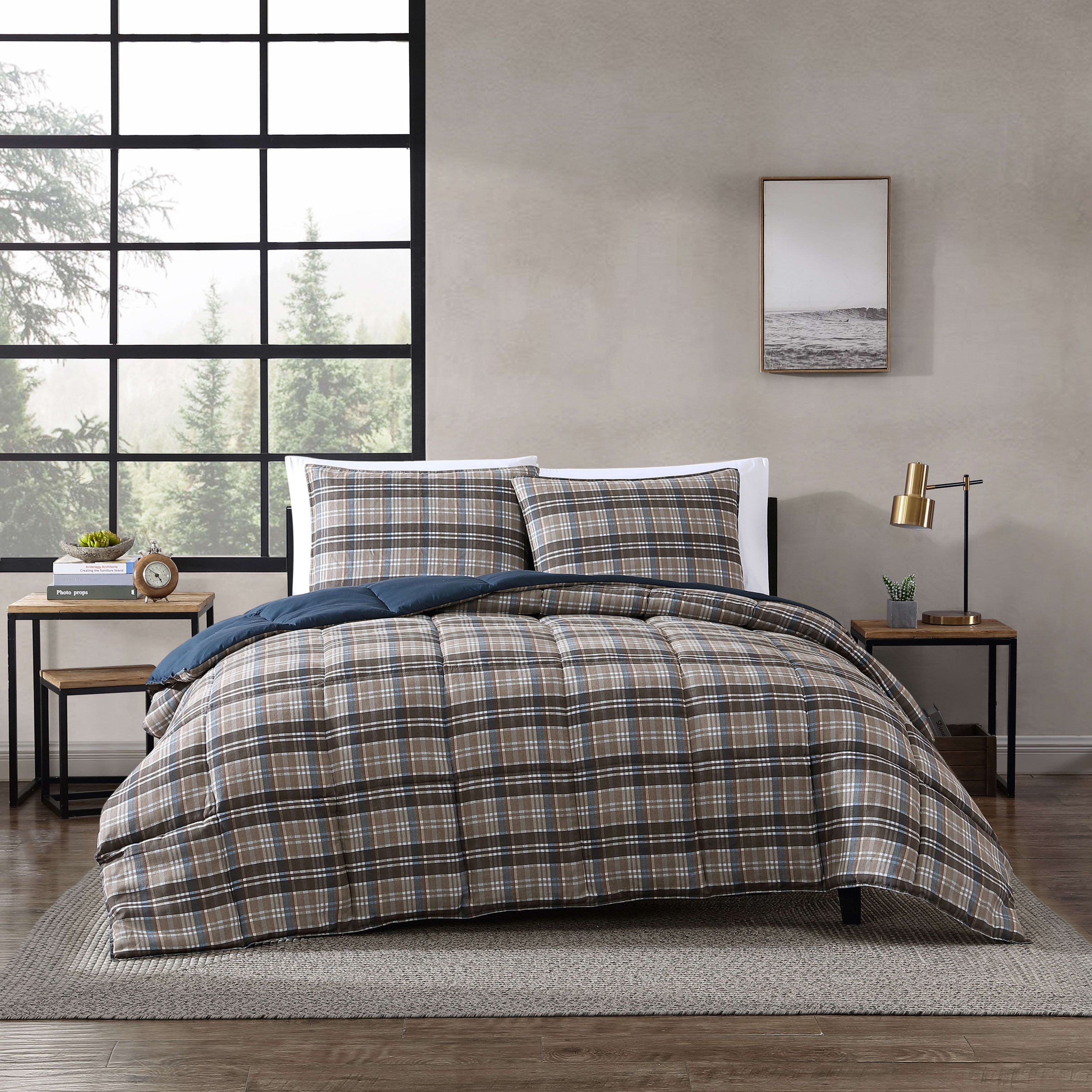Rugged Plaid Microfiber Duvet Cover Set
