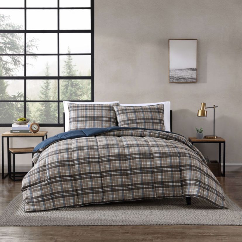 Rugged Plaid Microfiber Duvet Cover Set