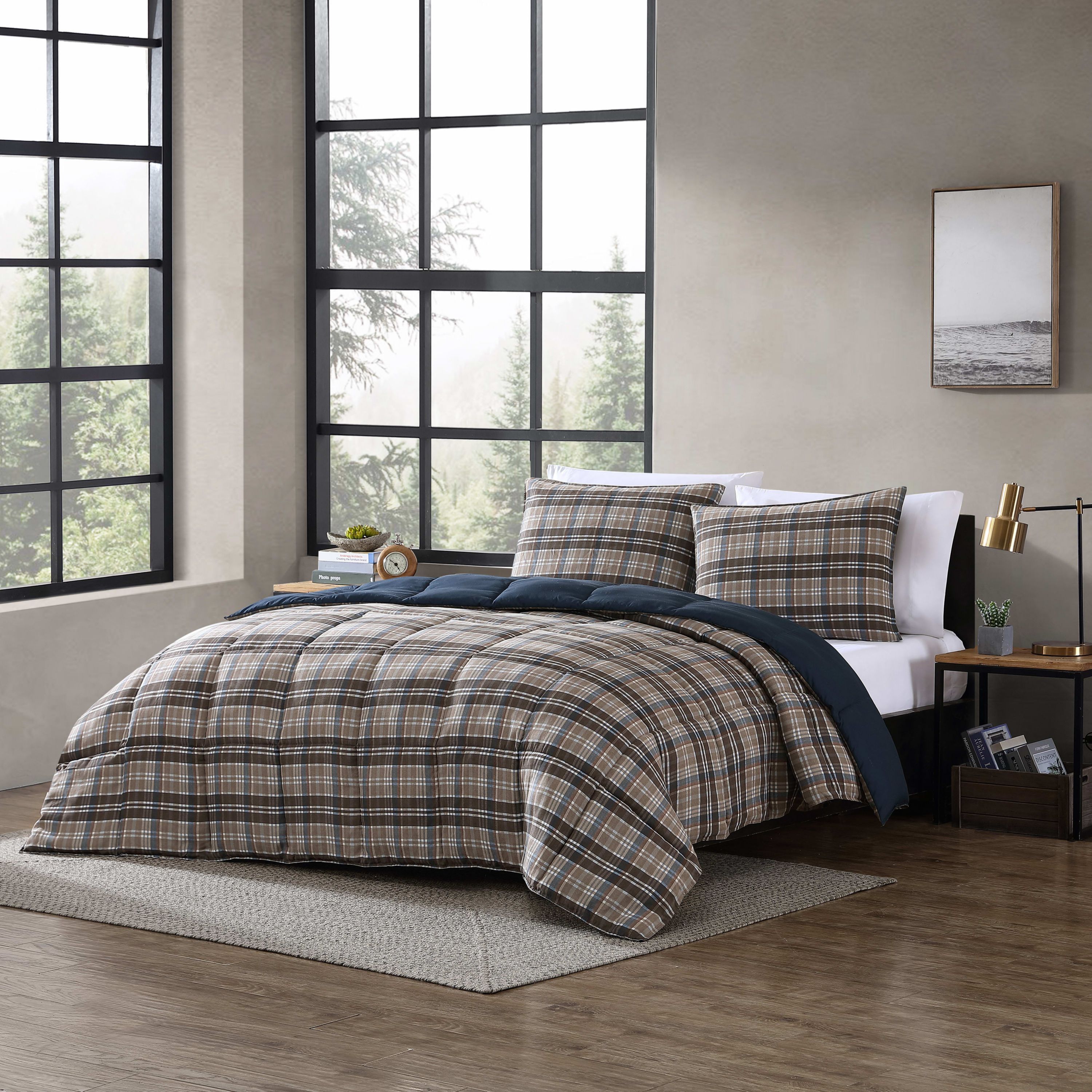 Rugged Plaid Microfiber Duvet Cover Set