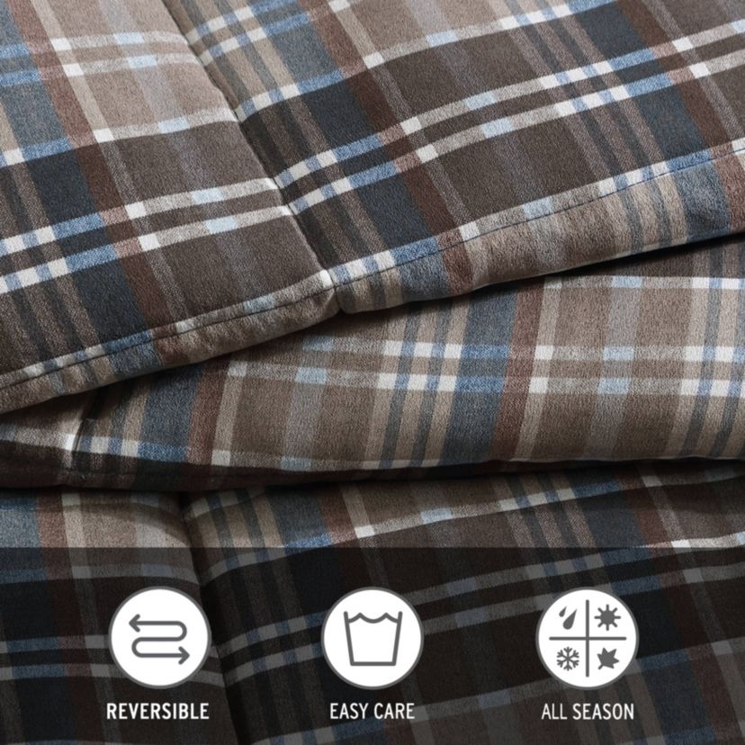 Rugged Plaid Microfiber Duvet Cover Set