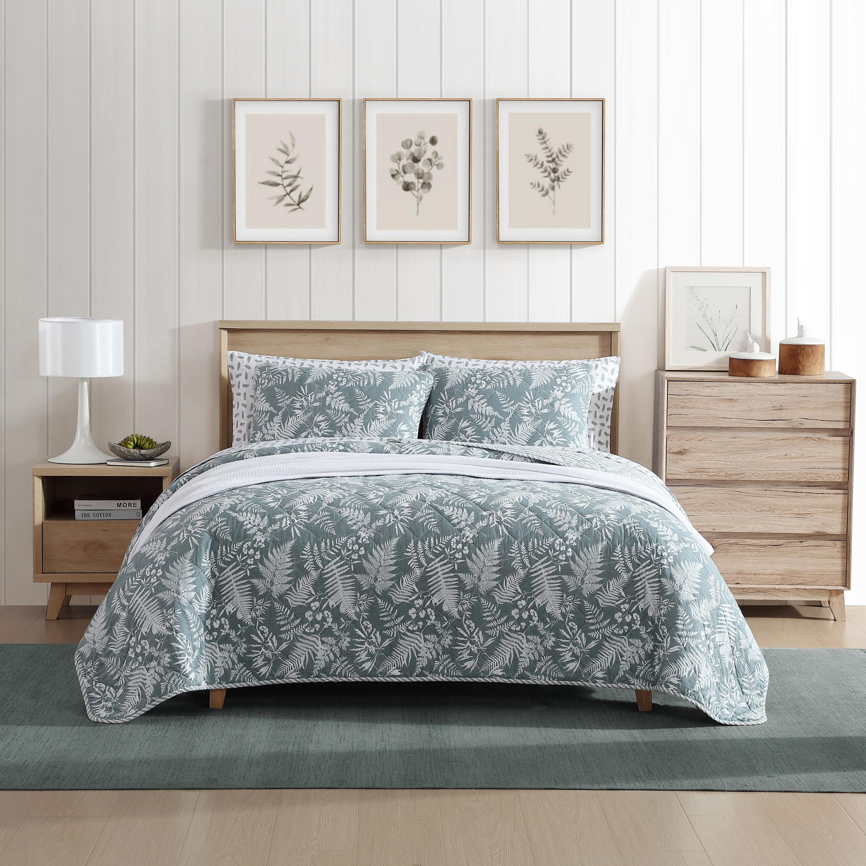 Fern Garden 100% Cotton Quilt-Sham Set