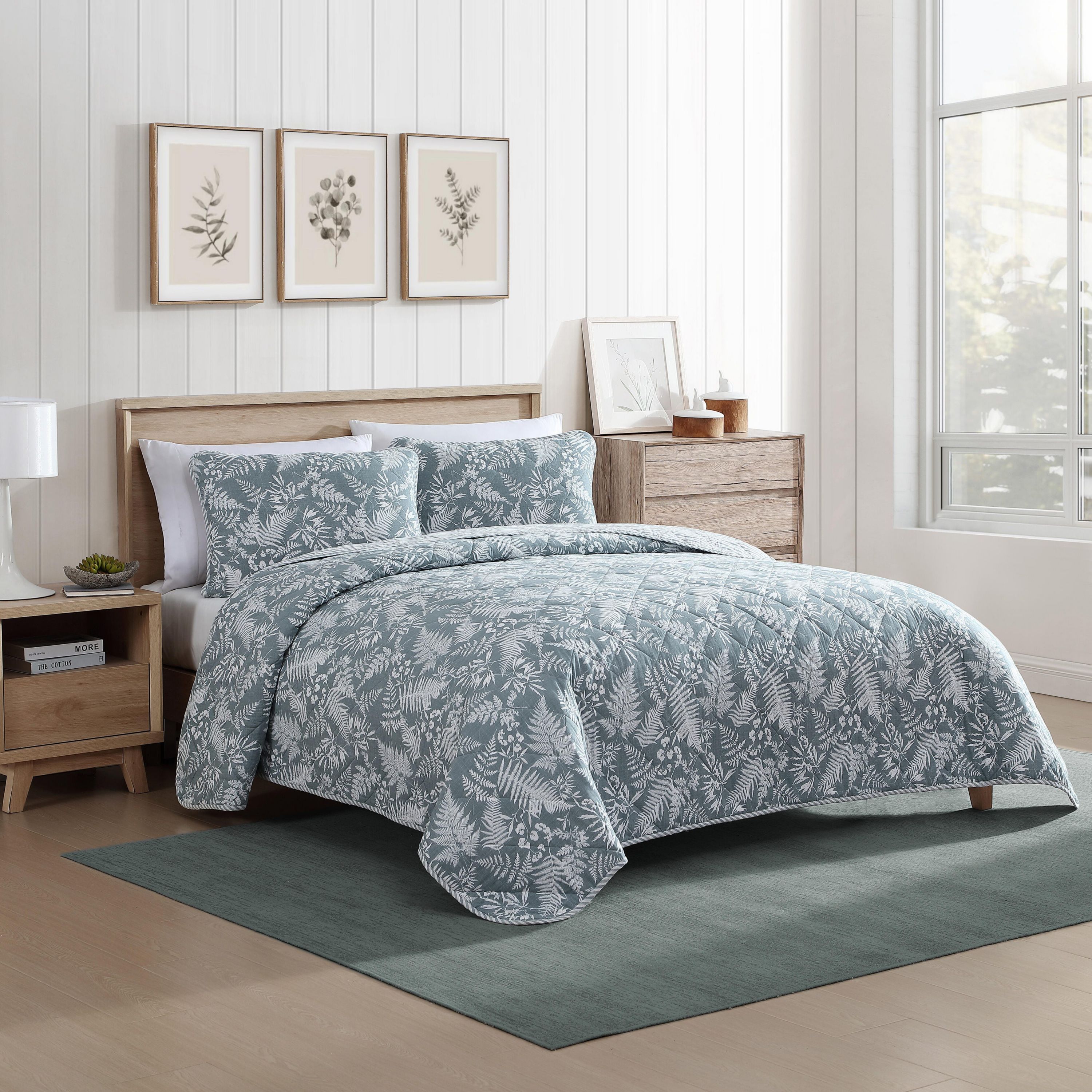 Fern Garden 100% Cotton Quilt-Sham Set