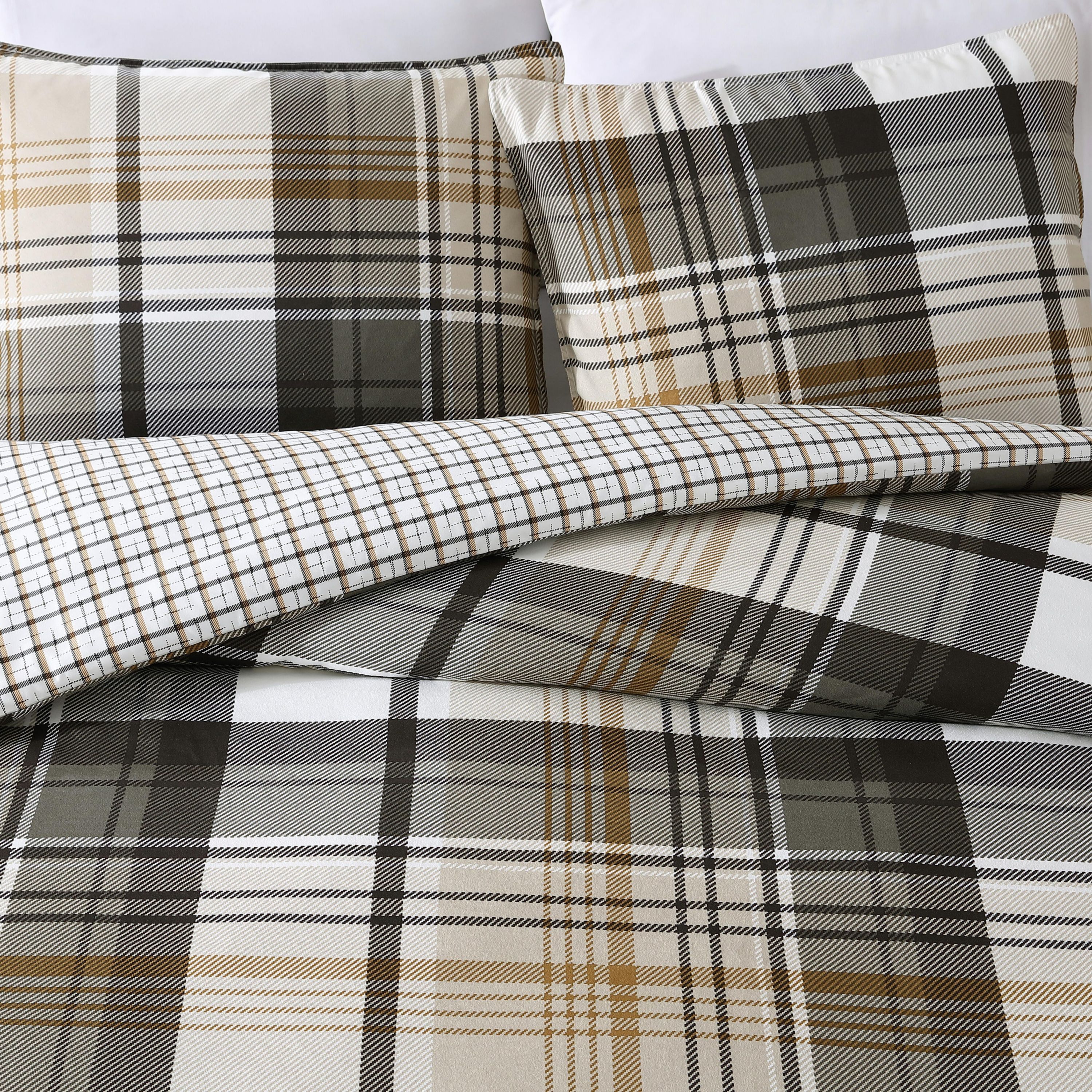 Normandy Plaid Microfiber Duvet Cover Set
