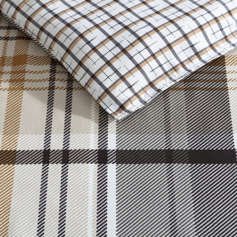 Normandy Plaid Microfiber Duvet Cover Set