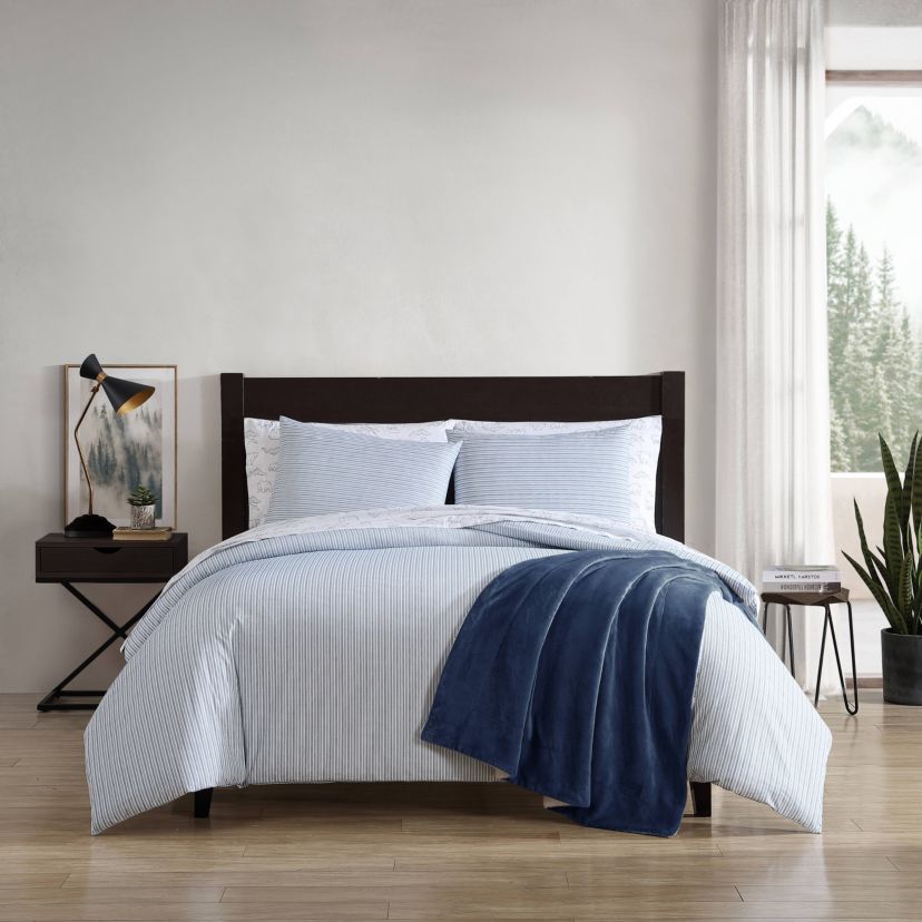 Ticking Stripe 100% Cotton Duvet Cover Set
