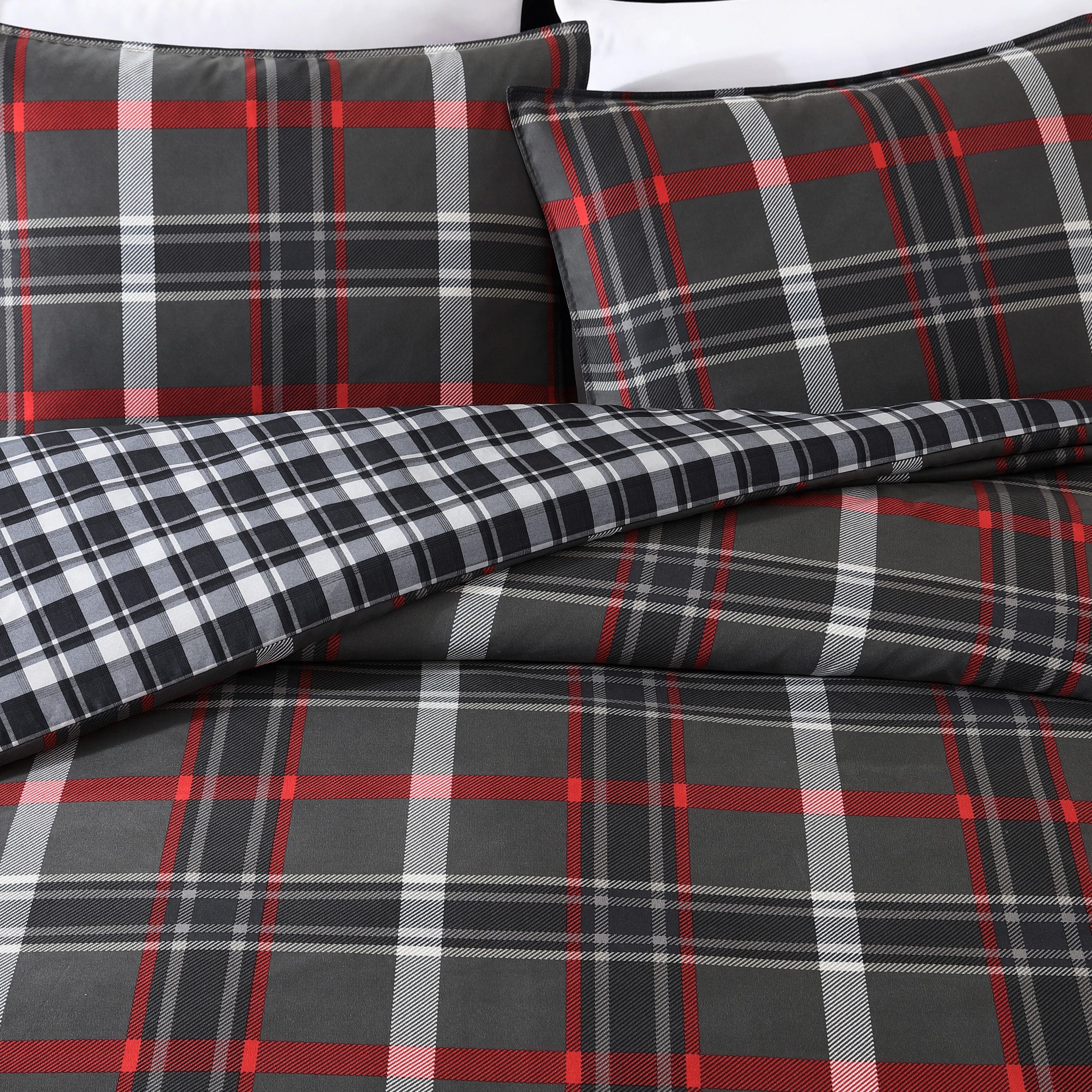 Willow Plaid Microfiber Duvet Cover Set