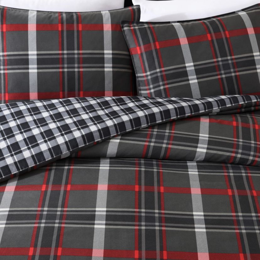 Willow Plaid Microfiber Duvet Cover Set