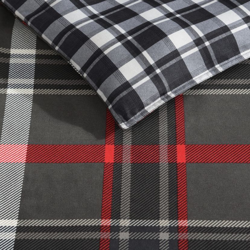 Willow Plaid Microfiber Duvet Cover Set