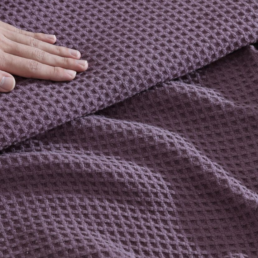 Solid Waffle 100% Cotton Blanket
