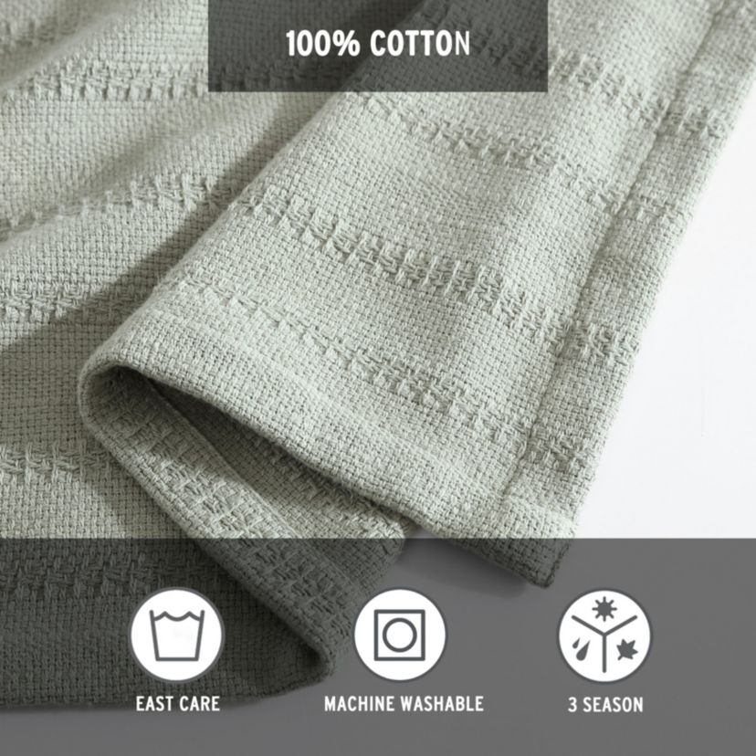 Variegated Weave Stripe 100% Cotton Blanket