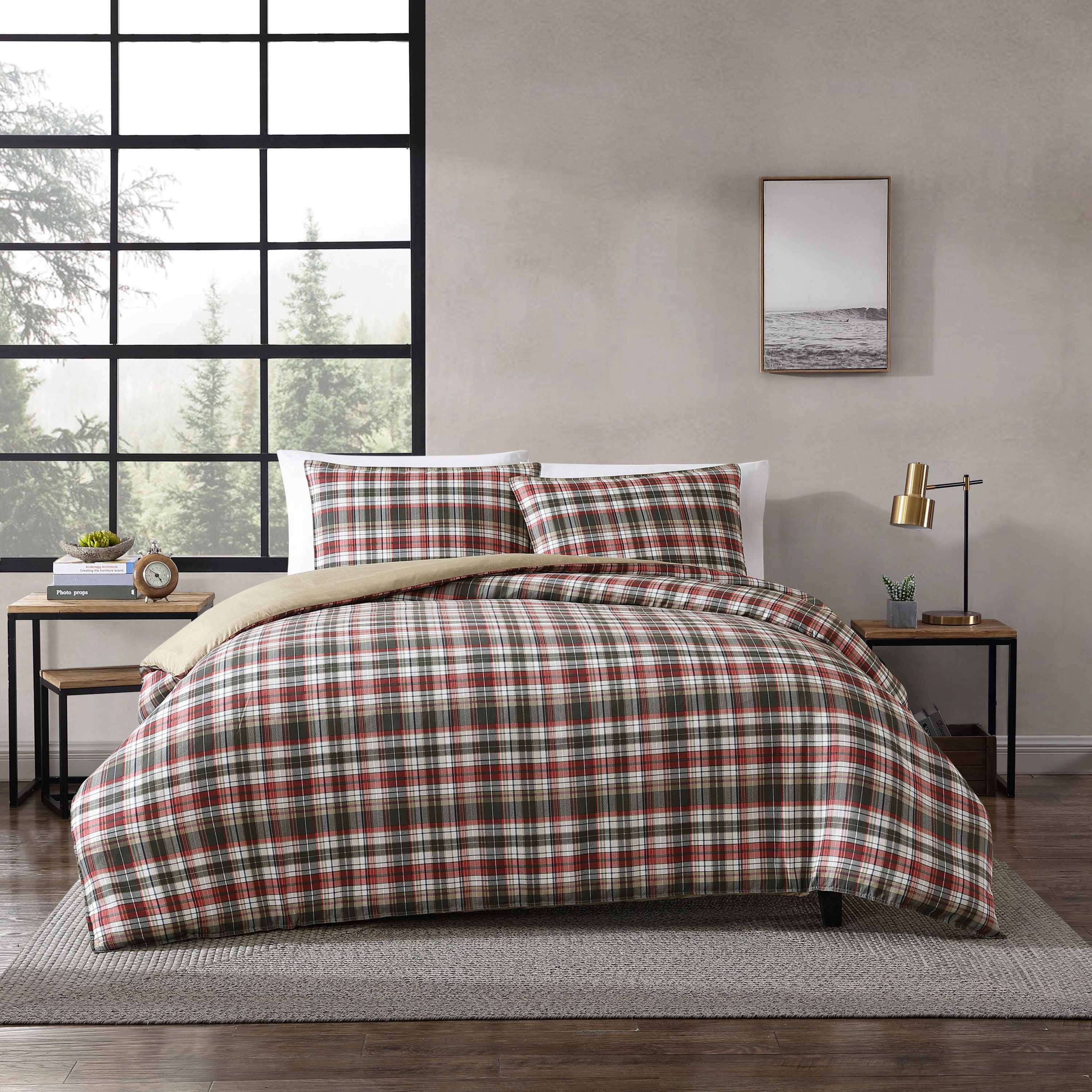 Astoria Plaid Microfiber Duvet Cover Set