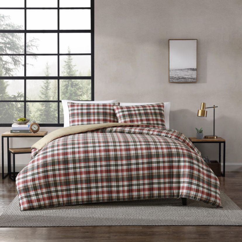 Astoria Plaid Microfiber Duvet Cover Set