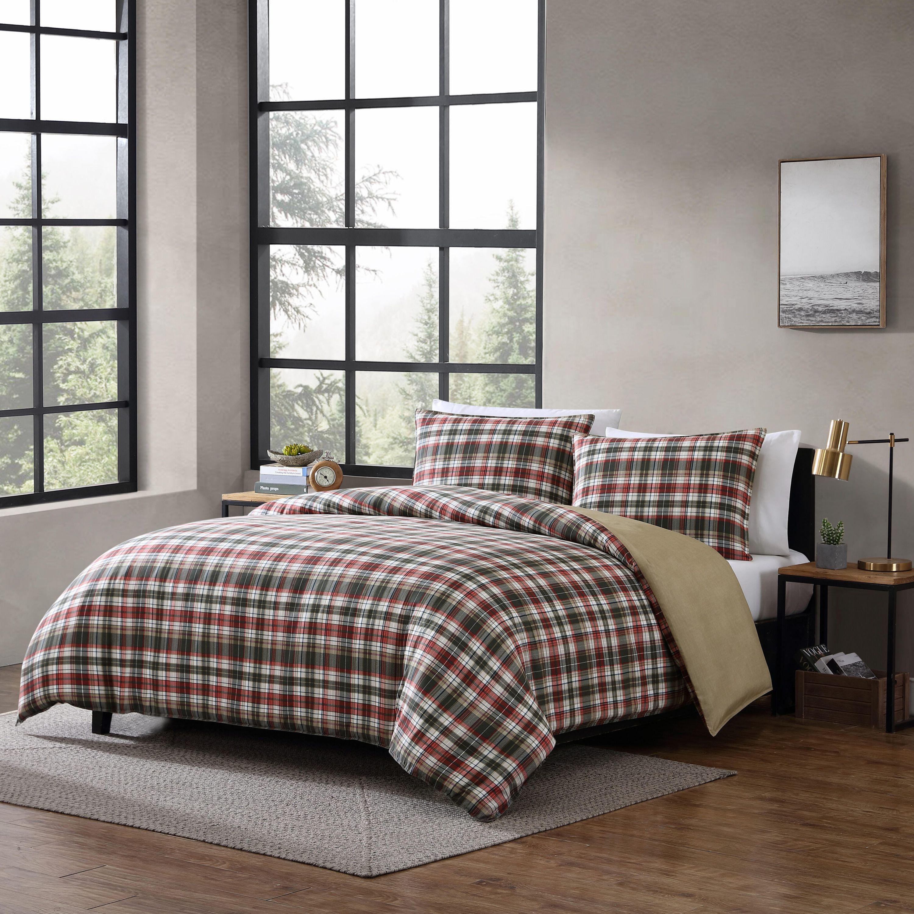 Astoria Plaid Microfiber Duvet Cover Set