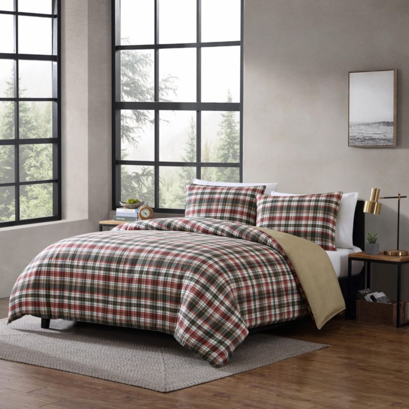 Astoria Plaid Microfiber Duvet Cover Set