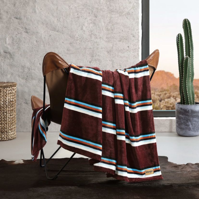 Western Saddle Stripe Microfiber Blanket