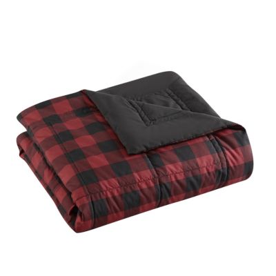 Mountain Plaid Plush Fleece Blanket