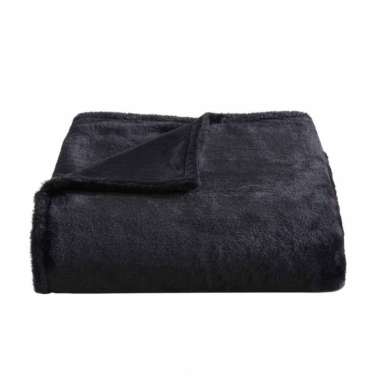 Faux Fur Solid Plush Fleece Throw Blanket