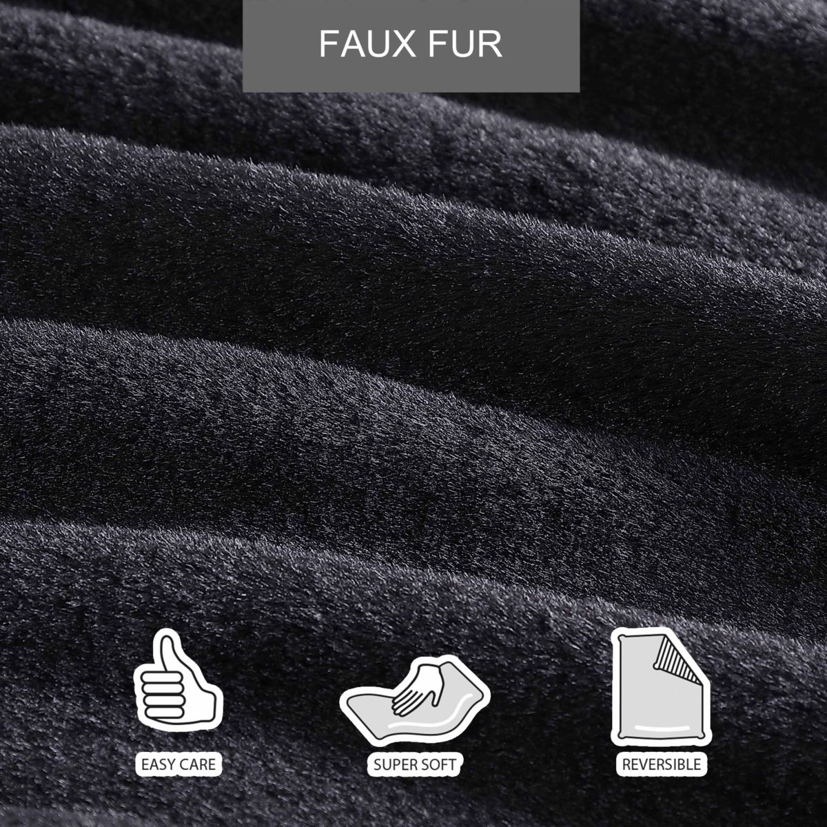 Faux Fur Solid Plush Fleece Throw Blanket