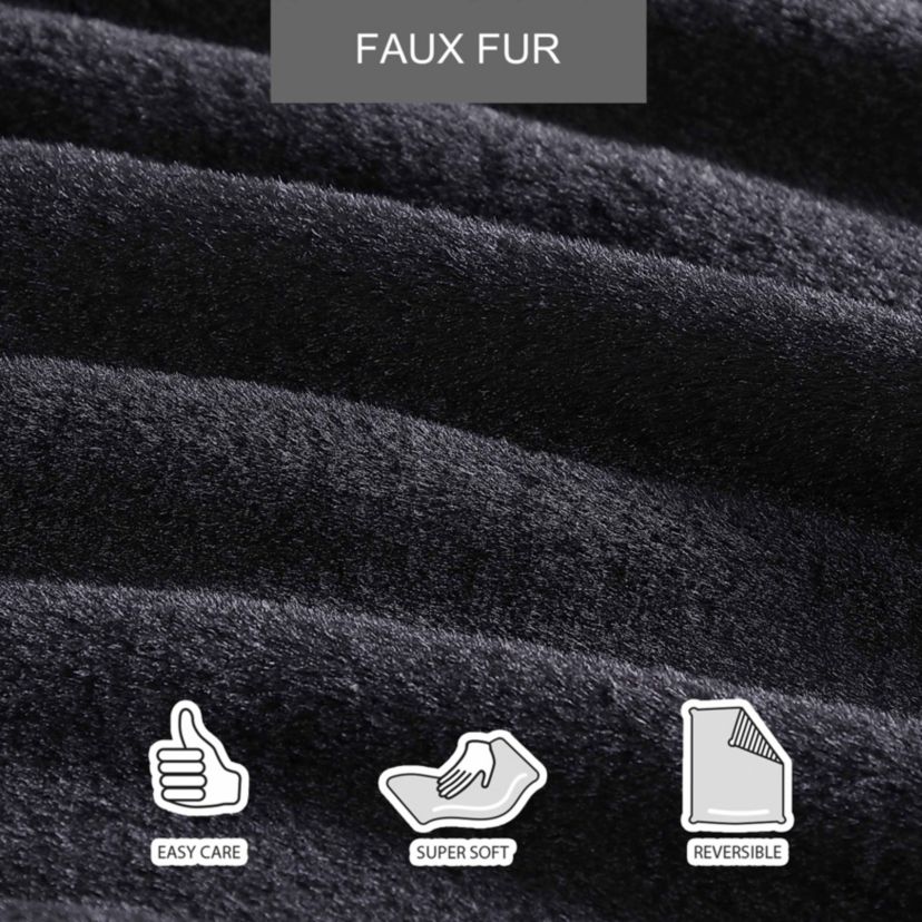 Faux Fur Solid Plush Fleece Throw Blanket