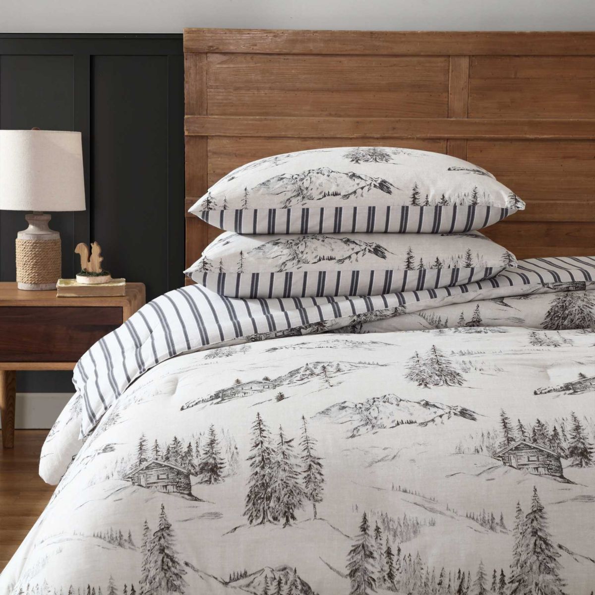 Rocky Mountain Cabin Cotton Duvet Cover Set