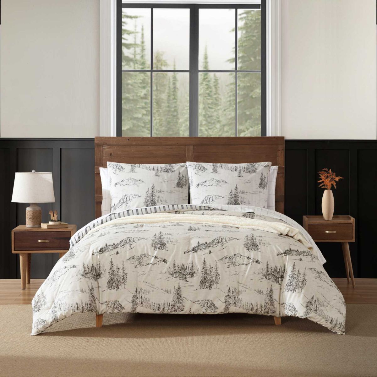 Rocky Mountain Cabin Cotton Duvet Cover Set