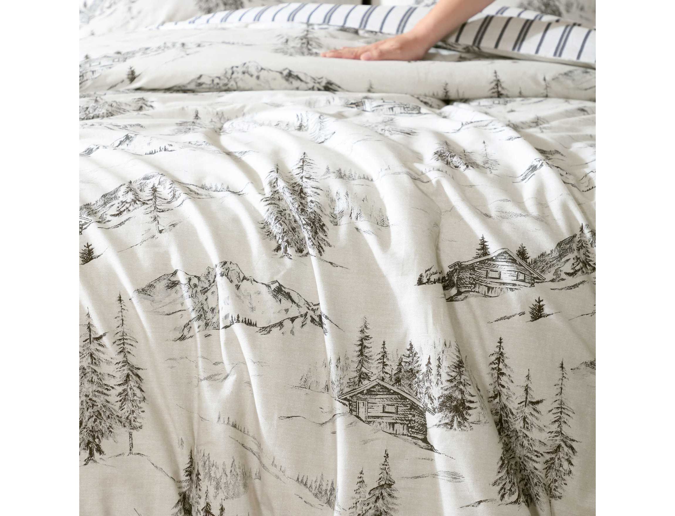 Rocky Mountain Cabin Cotton Duvet Cover Set