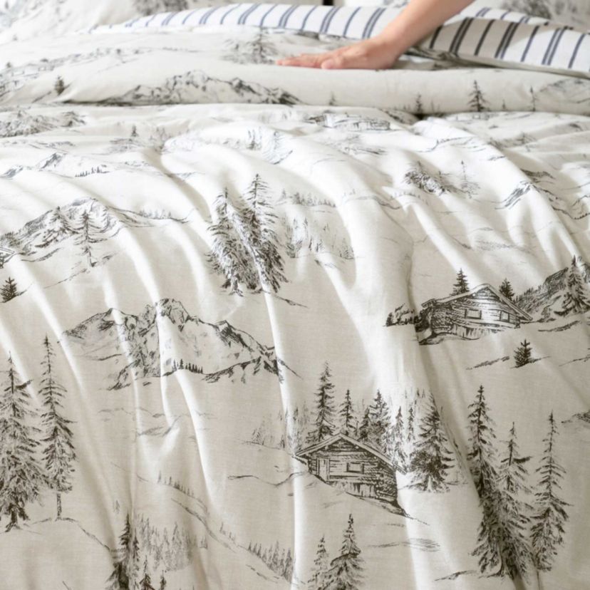 Rocky Mountain Cabin Cotton Duvet Cover Set