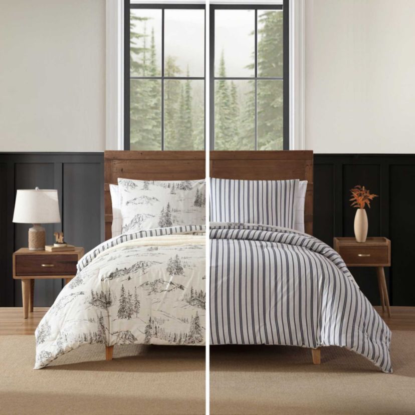 Rocky Mountain Cabin Cotton Duvet Cover Set