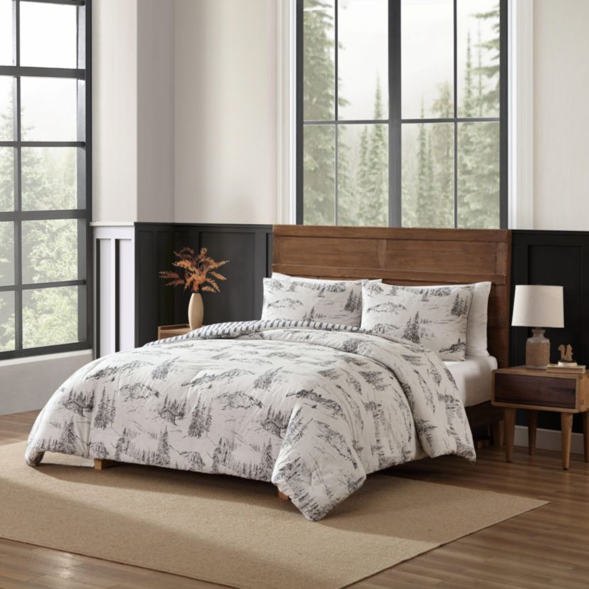 Rocky Mountain Cabin Cotton Comforter-Sham Set