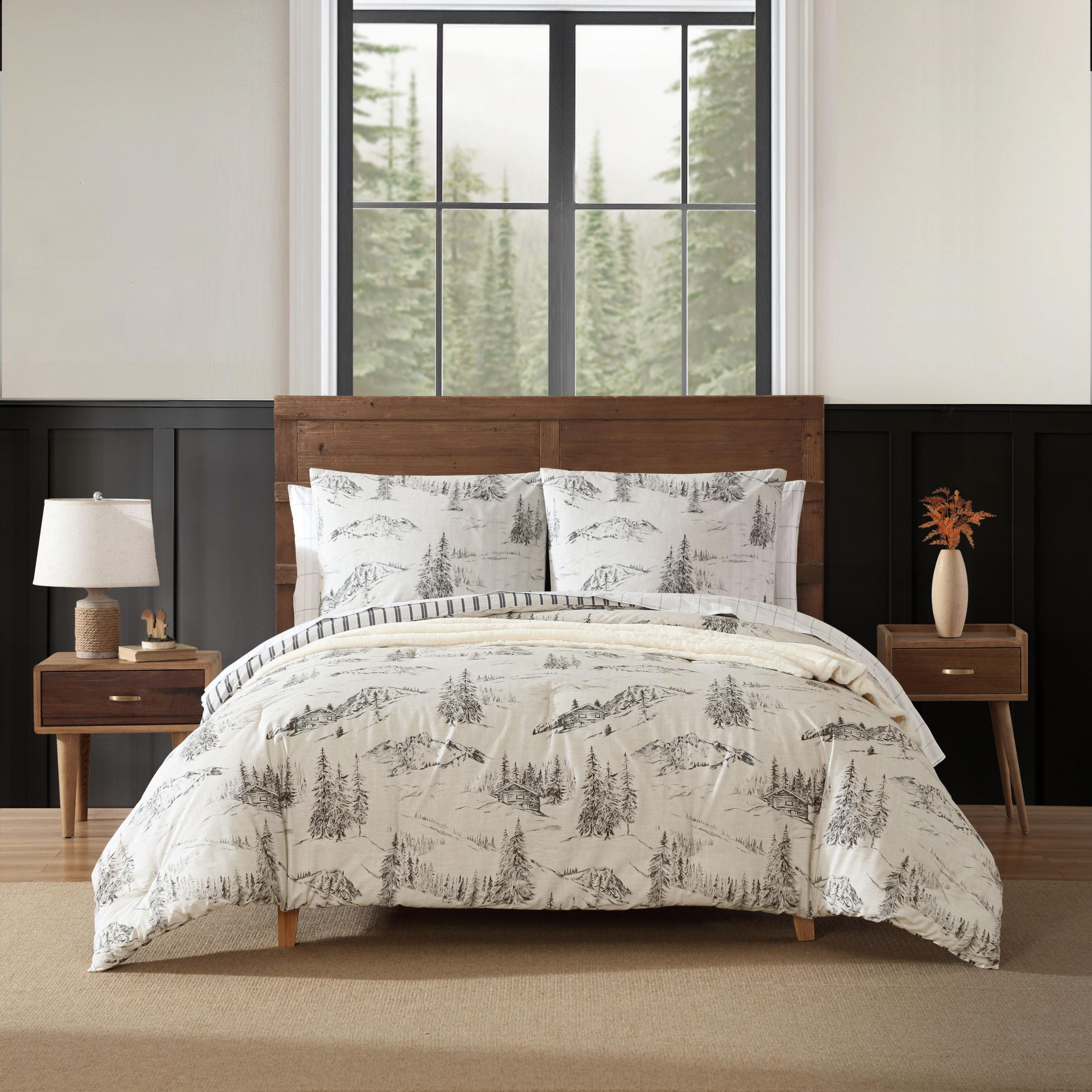 Rocky Mountain Cabin Cotton Comforter-Sham Set