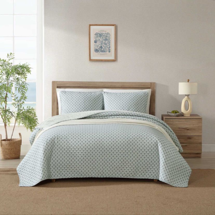 Coastal Batik Cotton Quilt-Sham Set