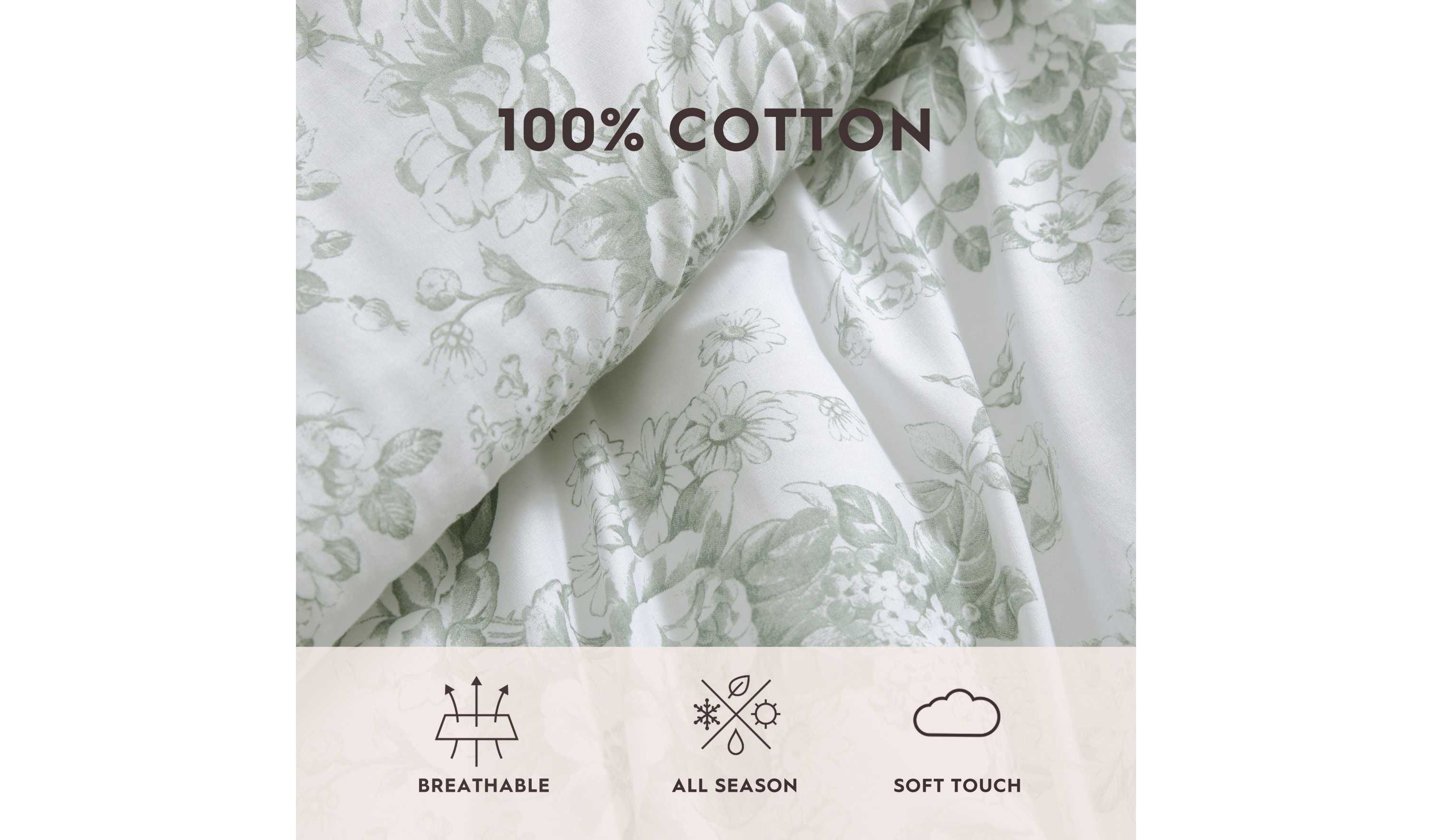 Toile Delight Cotton Comforter Sham Bonus Set