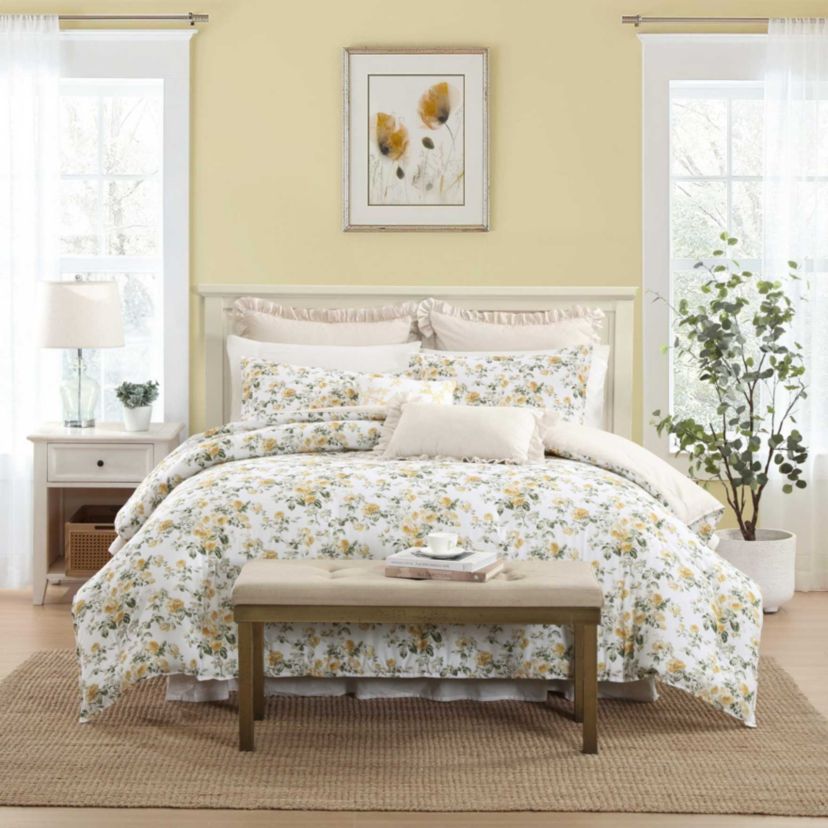 Roses Cotton Comforter Sham Bonus Set