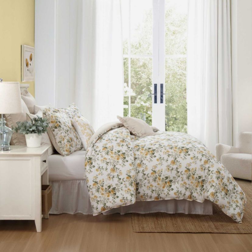 Roses Cotton Comforter Sham Bonus Set